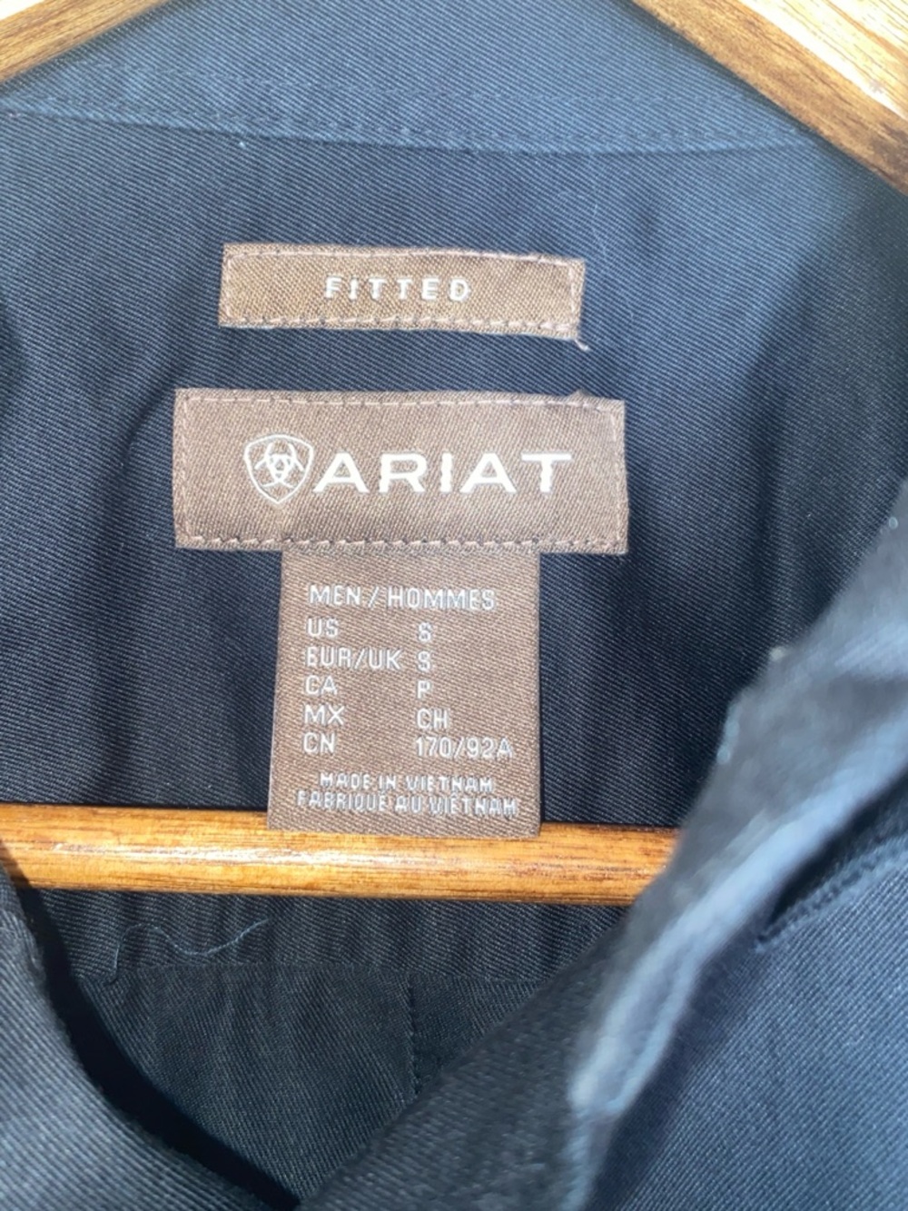 Ariat Black Long-Sleeve Button-Down with White Sleeve Logo - Picture 4 of 8